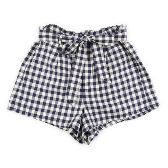 Express Pants - Express navy / white gingham lightweight high rise shorts size 2